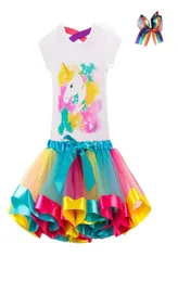 Children039s Clothing Set Baby Girl Clothes Summer Princess Party Tutu Unicorn Costume Dress Children Birthday Outfits Suits1339641