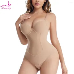 Women's Shapers LAZAWG Bodysuit Shapewear For Women Slimming Flat Belly Vest Seamless Body Shaper Waist Trainer Underwear Tummy Control