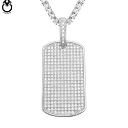 Hiphop 925 Sterling Silver Luxury necklace moissanite chain pendant Diamond Iced Out Rectangle Pendant For Necklace Making