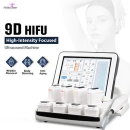 9D HIFU Multifunktionsmaschine Hautstraffung Faltenentfernung Anti-Aging Facelifting Aknenarbenentfernungsgerät Hochintensives fokussiertes Ultraschall-Schönheitsgerät