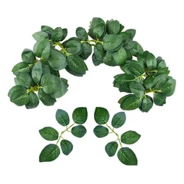 Ghirlande di fiori decorativi Ghirlande di fiori decorativi 200 pezzi Bk foglie di rosa Verde artificiale Fiore finto per bouquet da sposa fai da te Dhfmy