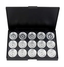 10 st mycket professionell tom make up ögonskugga pigment aluminium palettpannor fodral makeup diy 15 rutnät skönhetsverktyg6683472