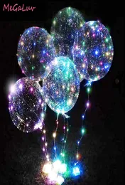 20 tum luminös transparent helium bobo bubbla ballonger julbröllop födelsedagsfest dekorationer led sträng ljus upp ballonger5441344
