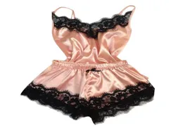 Lingesee feminina Sexy lingerie porno babydoll erótico madeireira de roupa íntima arco de renda de sexo moda de moda de cetim de cetim de cetim