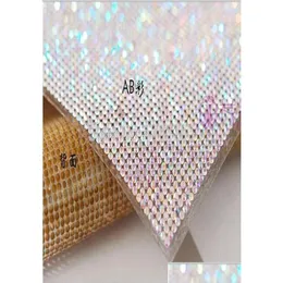 Pärlor Fashion Rhinestone Sheet 24x40CMROLL Fix Motiv Trimning Super Stängt med 2mms6 Crystal Stones AB Color Mesh8136807 Drop Deli Dhehw