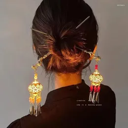 Hair Clips 2024 Chinese Style Lantern Light Tassel Hairpin Pan Ancient Daily Han Costume Accessories