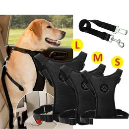 الياقات الكلاب Leasesh Air Guppy Pet Dog Car Harness حزام مقعد مقطع السلامة لكلاب السفر MTI-Function لوازم تنفس 2 DHMPS