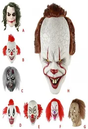 Halloween Scary Clown Mask Długie włosy Duch Scary Maska Props Udaw Guda zabezpieczanie Maska Zombie Realistyczne lateksowe maski imprezowe 283B3353810