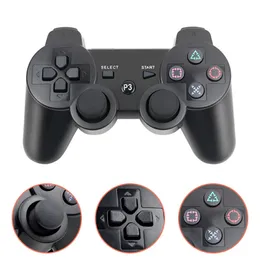 PS3振動コントロールのためのデュアルショック3ワイヤレスBluetoothジョイスティックPS3ゲームコントローラー用ジョイスティックゲームパッドは、小売ボックスドロップシッピングを備えたロゴを持っています