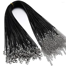 Chains 30Pcs Black Leather Cord Rope Necklace Waxed Lobster Claw Clasp Bulk For Jewelry Making Chain String DIY Accessories