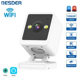 ベビーモニターカメラBESDER WIFI IP 1080P屋内カラーナイトビジョンヒューマン検出2MP CCTVワイヤレス監視ICSEEアプリケーションQ240308