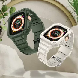 Набор для моды Watch Watch Watch Watch Band с Case For Watch Ultra Rubber 2 в 1 обложка TPU Shock -Resect Sports Best Iwatch Series 8 7 6 240308