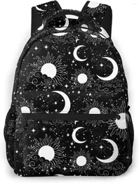 Backpack Sun Moon gwiazdy astrologia dla studenckiej dziewcząt laptop z księgowiska trwałe codzienne casual college lekka torba turystyczna