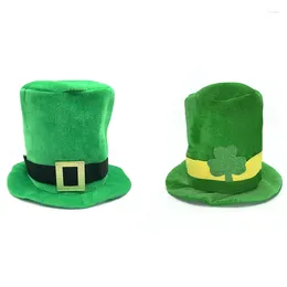 Berets nisza zielona irlandzka szamko-top hat Patrick's Day StovePipe Leprechaun All-mecz dla chłopców dziewcząt młodzież