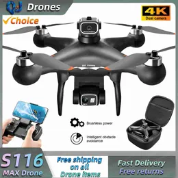 Droni S116 Max Elf drone 4K ad alta definizione doppia fotocamera ESC posizionamento del flusso ottico senza spazzole 360 evitamento ostacoli WIFI FPV RC drone giocattolo Q240308