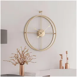 Wall Clocks 55Cm Large Silent Wall Clock Modern Design Clocks For Home Decor Office European Style Hanging Watch 210309 Drop Delivery Dhc5K