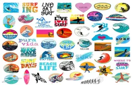 Surfing 50st Lot Summer Beach Stickers Laptop Skateboard Guitar Bagage Case Car Motorcykelcykelcykel Graffiti Stickers Waterproof PVC9962983