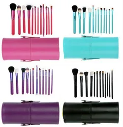 12PCSメイクアップブラシSetCup Holder Professional Cosmetic Brushes Cylinder Cup Holder DHL JJD22137218191