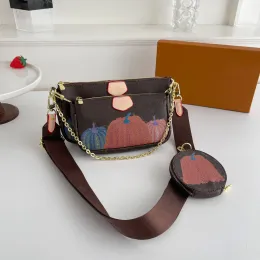 Модная серия YK Pumpkin, сумки женские, комплект из 3 предметов, мульти-сумка через плечо, женский кошелек-клатч, POCHETTE, АКСЕССУАРЫ, цветок Cro