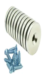 NdFeB Garagen-Magnetscheibe, Durchmesser 35 x 5 mm, M6-Schraube, Senkloch, starke Neodym-Magnete, USA Prime, 10 Stück 9667409