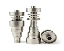 6 in 1 Universal domeless 10MM 14MM 18MM Male Female dab nail Ti Nails titanium carb cap For glass water bongs286Z6429782