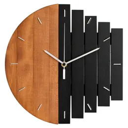 木製の壁の時計モダンデザインビンテージ素朴なぼろぼろの時計静かなアートウォッチホームデコレーション3486696