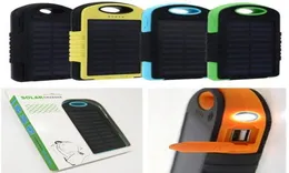 5000mAh Solar Power Charger Portable Source Dual USB LED Falllamp Battery Solar Panel Waterproof Cell Phone Power Bank för Mobil6454342