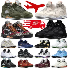 designer shoes 5s for Basketball men Black Cat Olive Dusk White Cement Plaid Aqua Lucky GreenFire Red Racer Blue Suede What The mens trainer sports sneakers