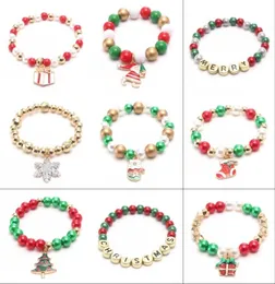 Vendita gioielli di moda Natale acrilico perline braccialetto per bambini carino ciondolo natalizio neonate perla buona fortuna 1606 B31957403