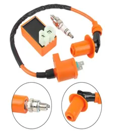 Informacje motocyklowe 1 Zestaw wyścigów CDI Plug Starp Plug Zestawy cewek zapłonowych dla GY6 50125150cc 4stoke Scooter części1899818