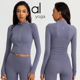 Al Yoga Womendefines trening sportowy płaszcz fiess sport Sport Szybki suchy aktywny odzież Top Solid Zip Up Bluza Zestaw sportowy