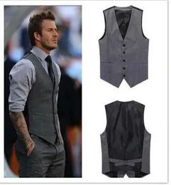 Dostosowane męskie 039 Grey Wedding Groom Vest Groomsmen Kamizel