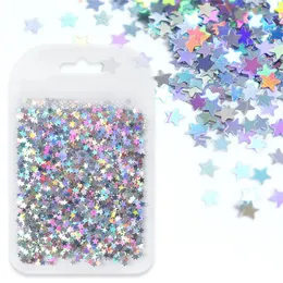 Stelle olografiche Paillettes per unghie Laser Glitter Fiocchi Colorati Mix Dimensioni Parti per Desgin Summer Polish Charms Decorazioni d'arte 240229