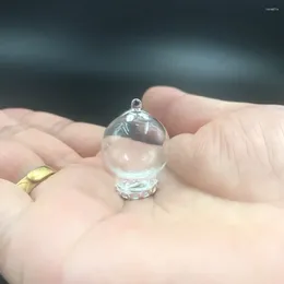 Flaskor 20x12mm Clear Empty Glass Globe Orb med Silver Lace Tray Beads Cap Fynd Set Bubble Diy Viage Pendants Necklace 5pcs