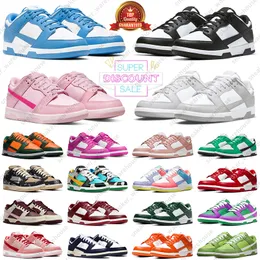 Panda Baixo Sapatos Casuais Triplo Rosa Rosa Sussurro Cinza Nevoeiro Ativo Fúcsia UNC Blossom Equipe Verde Vintage Marinha Lows Esportes Ao Ar Livre Homens Mulheres Treinadores Sapatilhas