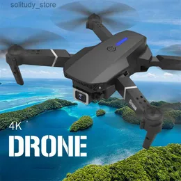 Drones Drohip LS-E525 4K HD Lente Dupla Mini Drones WiFi 1080p Transmissão em Tempo Real FPV Drone Câmeras Duplas Dobráveis RC Quadcopter Brinquedo de Presente de Natal Q240308