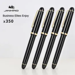 Jinhao X350 Fountain Pen Clip Black Gold Clip Luxury Stilographic MFEF NIB Writing Ink Office School School School Setcors 240306