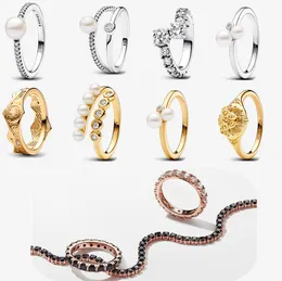 Nuovo anello nuziale per donna collana di design braccialetto in argento 925 fai da te adatto Pandoras Games of Thrones Lannisterss Lion Ring orecchini di perle set regalo di gioielli con scatola