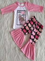 Zestawy odzieży dla dziewcząt Designer Ubrania Dziewczyny Butik Fall Stroje Milk Pink Cute Toddler Baby Girls Designer Ubrania 3347212