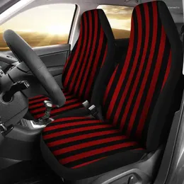 Car Seat Covers Red And Black Striped Set Vertical Stripes Universal Bucket For Most SUV Models