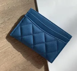 Kreditkortshållare C Blue Calfskin Caviar Wallet äkta läder Män kvinnor Korthållare myntväskan Pocket Porte Cartes de Luxe TO5307278