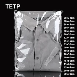 TETP 100PCSクリアTシャツパッケージセルフ接着バッグホームトラベルパッツバスタオルストレージギフト装飾OPPセロファン240305
