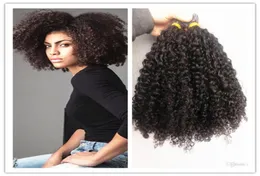 Бразильские волосы с микробусинами, человеческие девственные волосы Remy, кудрявые вьющиеся, цельные, предварительно скрепленные, для наращивания, необработанные, натуральный черный цвет7209459