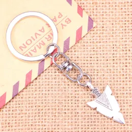 Nyckelringar 20st Fashion Keychain 28x15mm Arrowhead Dagger Pendants Diy Men smycken bil Key Chain Ring Holder Souvenir för gåva