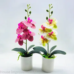 Kwiaty dekoracyjne Święta Fałszywe phalaenopsis bonsai plastikowe małe rośliny dekoracje do salonu stół do sypialni szelf wiejski dom