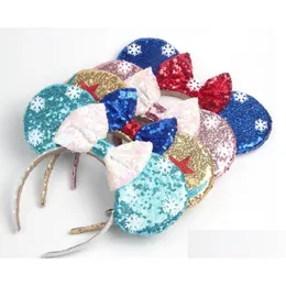 Headband Hair Accessories Mouse Ears Headband Sequins Bows Charactor For Women Festival Hairband Girls Partyhair Drop Delivery Hair Pr Dhkl5