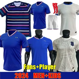 24 25ユーロカップMbappeサッカージャージ22ワールドカップジャージーフランス人Coman Saliba Maillot De Foot Kante Griezmann Kids Men Kids Football Shirt Kit Benzema