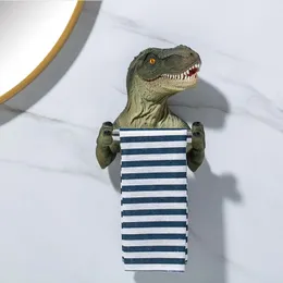 Toilet Paper Holder Cartoon Dinosaur Roll Towel Shelf Rack Resin Tissue Decor for Home Bedroom Bathroom 240304