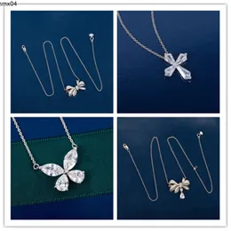 Graff Designer Jewelry Kolczyka Naszyjniki dla kobiet Trójwymiarowe wydrążenie pojedyncze i podwójne motyle srebrne łańcuch srebrny prezent {kategoria