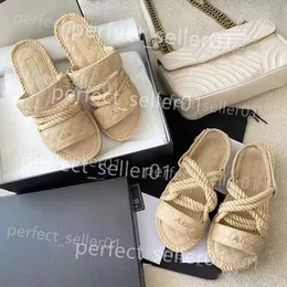 Chinelos de luxo designer sandália homem chinelo slide plana homens mulheres tecido 10a sliders de alta qualidade sapato casual novo presente de menina ao ar livre verão praia corda mule sandale